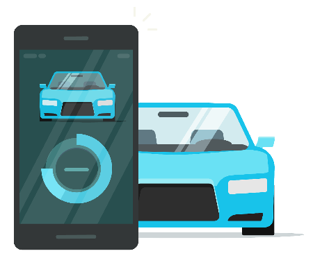 Car and phone illustration Wireless Car Charging in UK